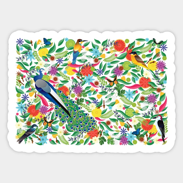 Birds and Butterflies Sticker by jamesboast